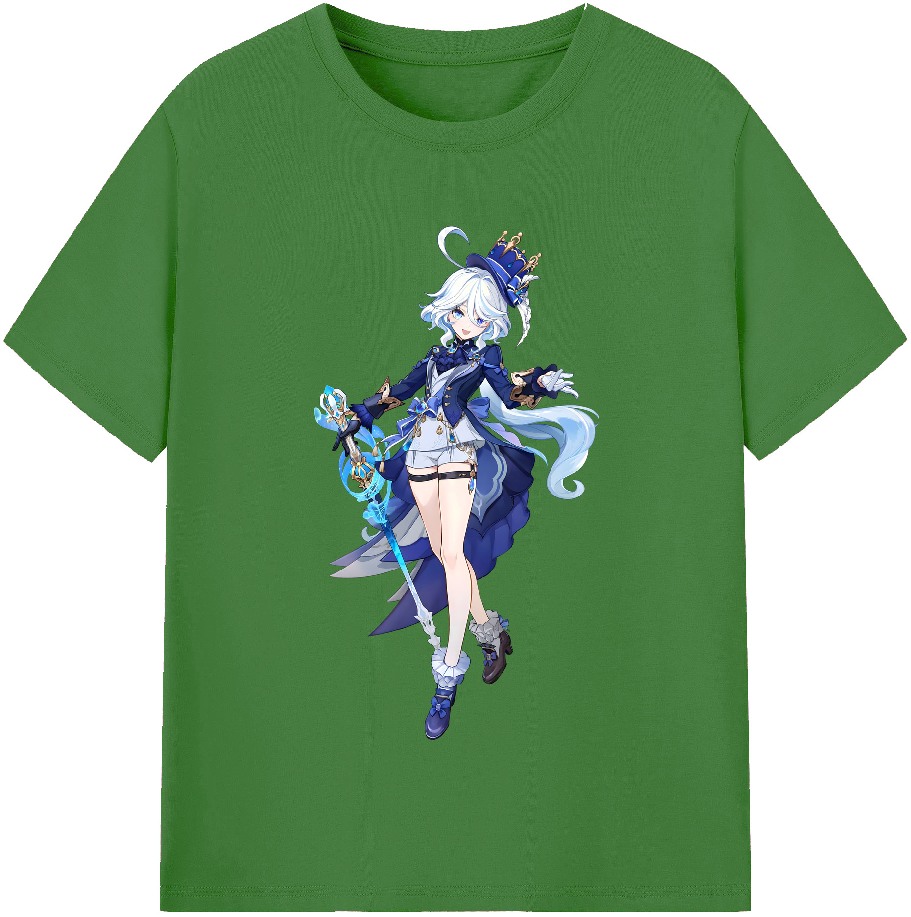げんし神 フリーナ genshin Furina レディースカジュアルプリントTシャツ（綿100％）